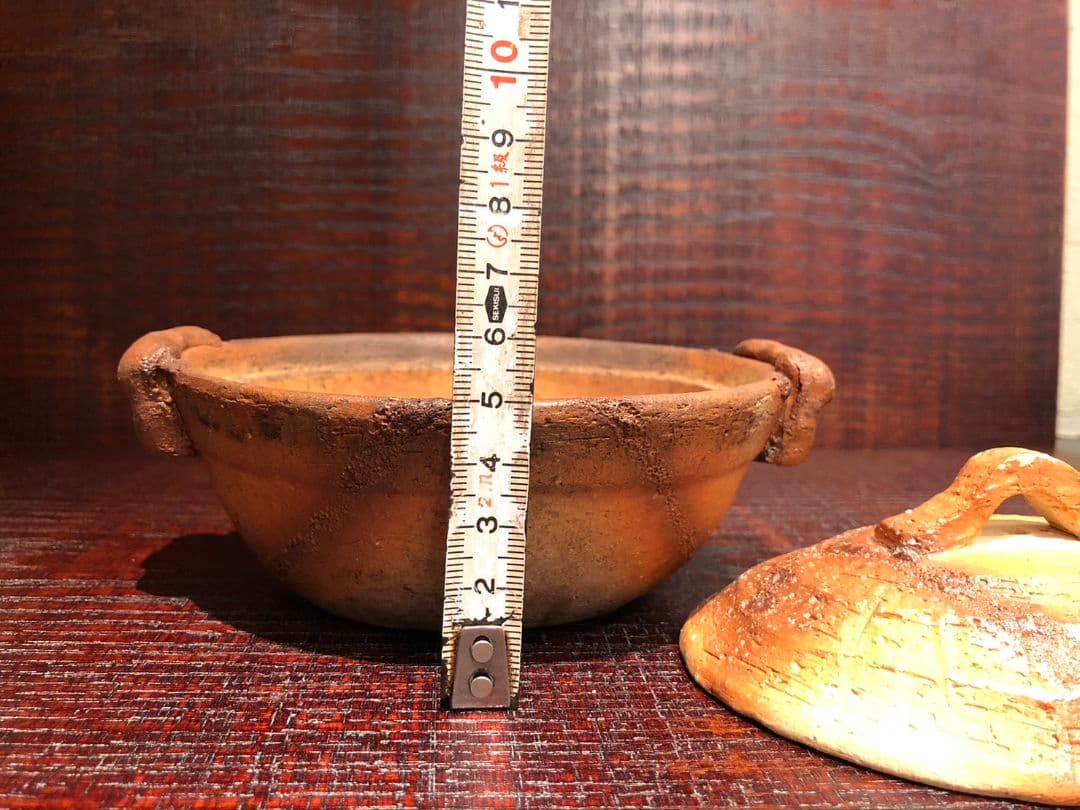 備前　火襷　目玉焼き器