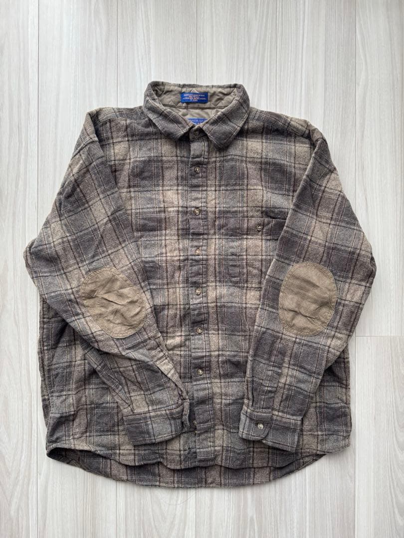 PENDLETON ペンドルトン チェック柄 ウールシャツ エルボーパッチ XL