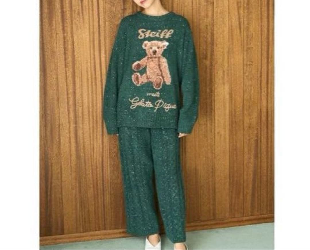 新品【Steiff】パウダーネップジャガードプルオーバー ロングパンツセット