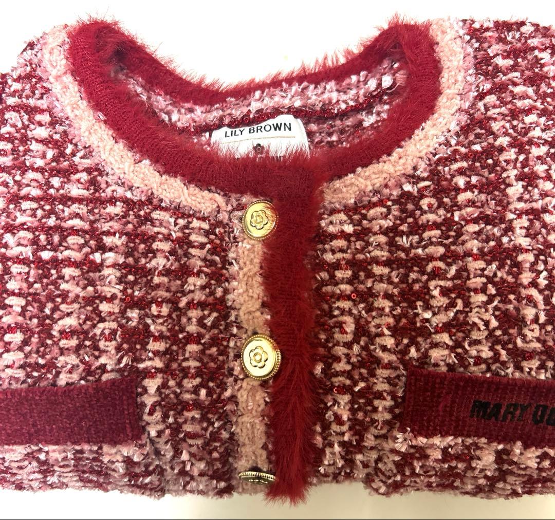 【LILY BROWN×MARY QUANT】デイジー釦ツイードニットジャケット