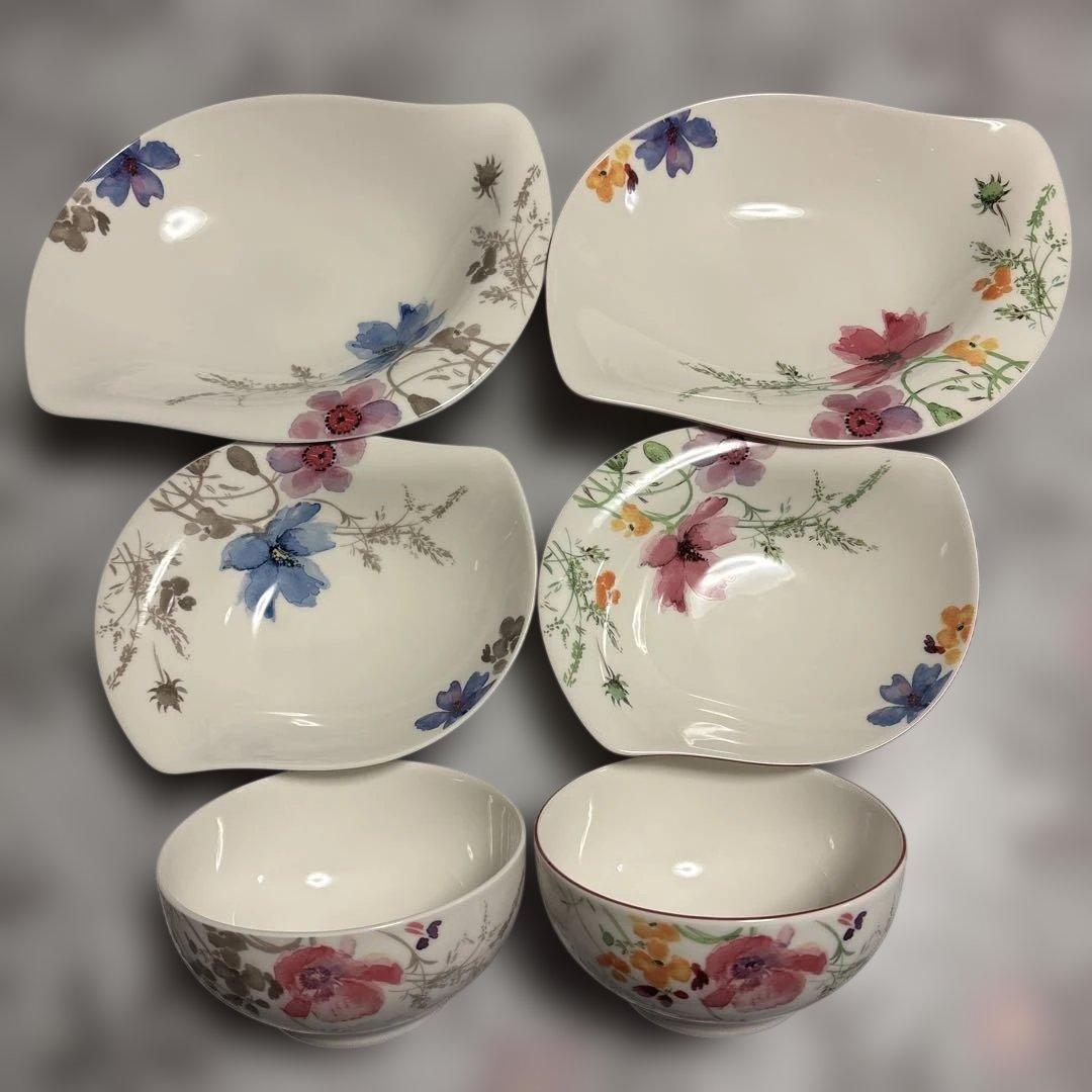 【Villeroy&Boch 】マリフルールグリ　6点セット【ペア】