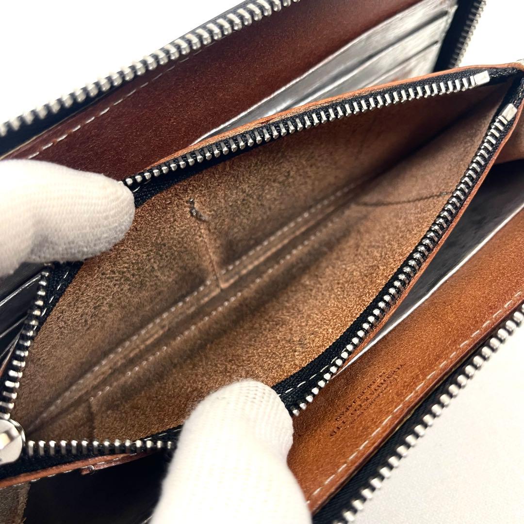 ポーター　長財布　ラウンドファスナー　フィルム　フォイル　オールレザー　ブラック