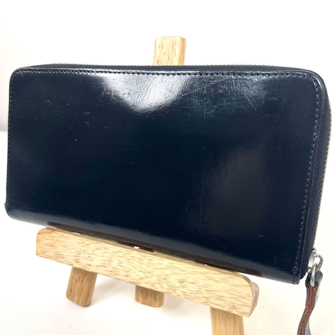 ポーター　長財布　ラウンドファスナー　フィルム　フォイル　オールレザー　ブラック