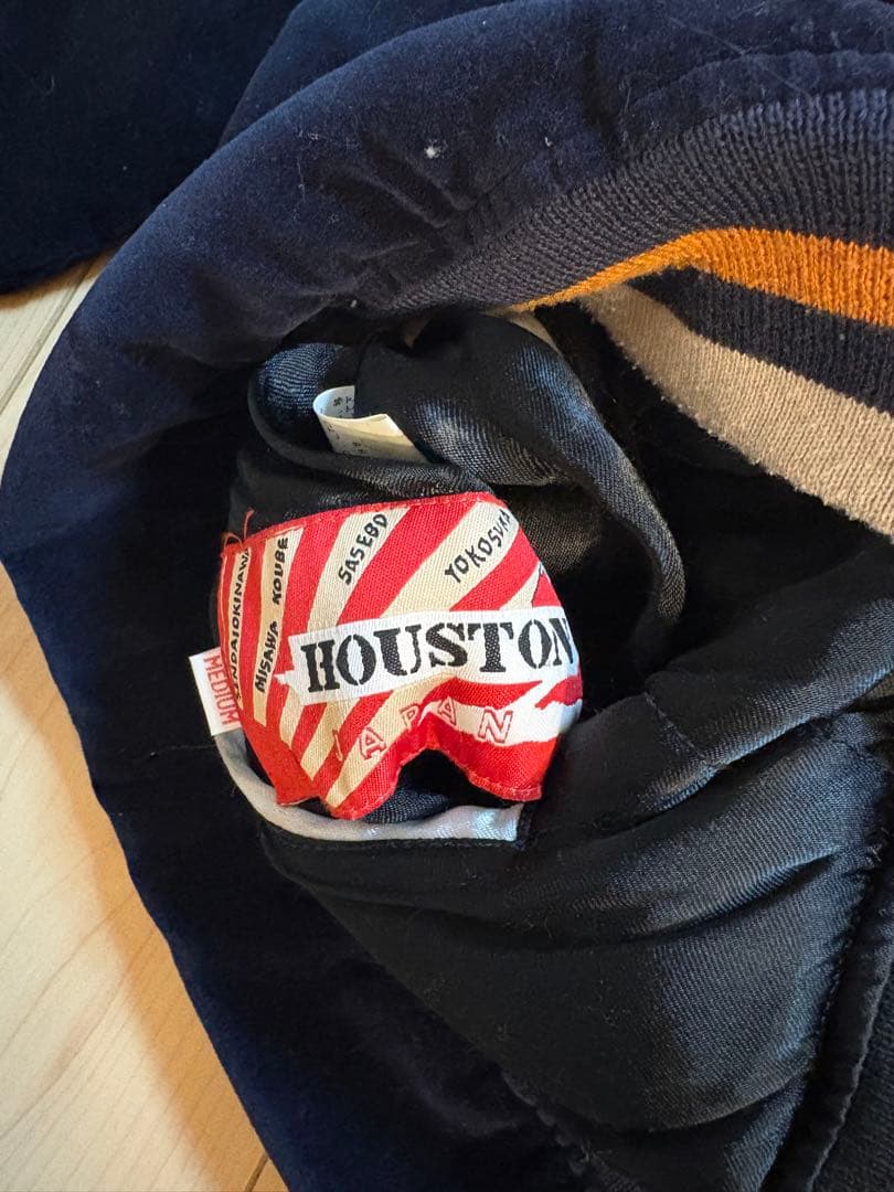 【希少】HOUSTON ベロア スカジャン 別珍 桃太郎 金太郎 リバーシブル