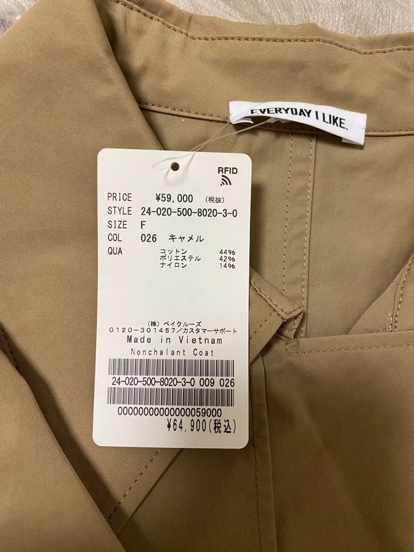 希少 新品未使用 EVERYDAY I LIKE Nonchalant コート