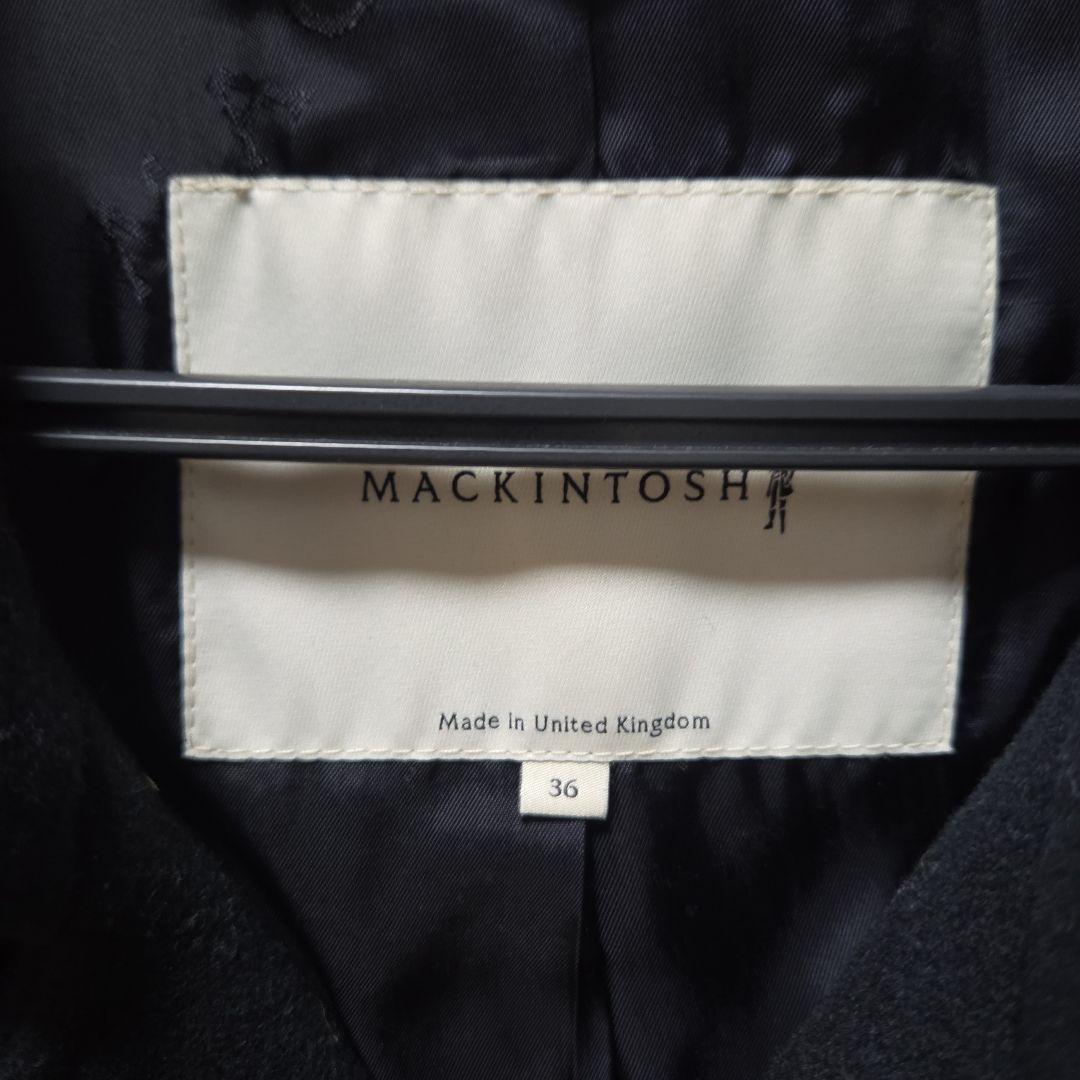 MACKINTOSH ダークネイビー メルトン　ショート丈トレンチコート 36