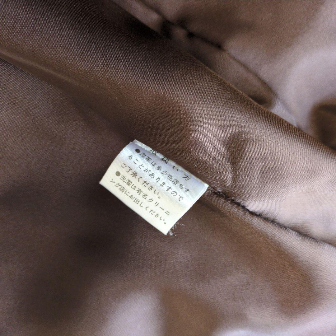 本革　ベルト付き　レザーコート　ブラウン　ロング丈　着用感のない美品