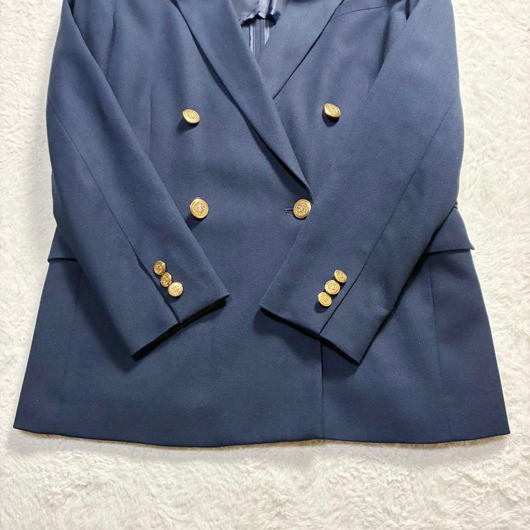 スーツセレクト パンツスーツ ウォッシャブル ダブルブレスト ネイビー S