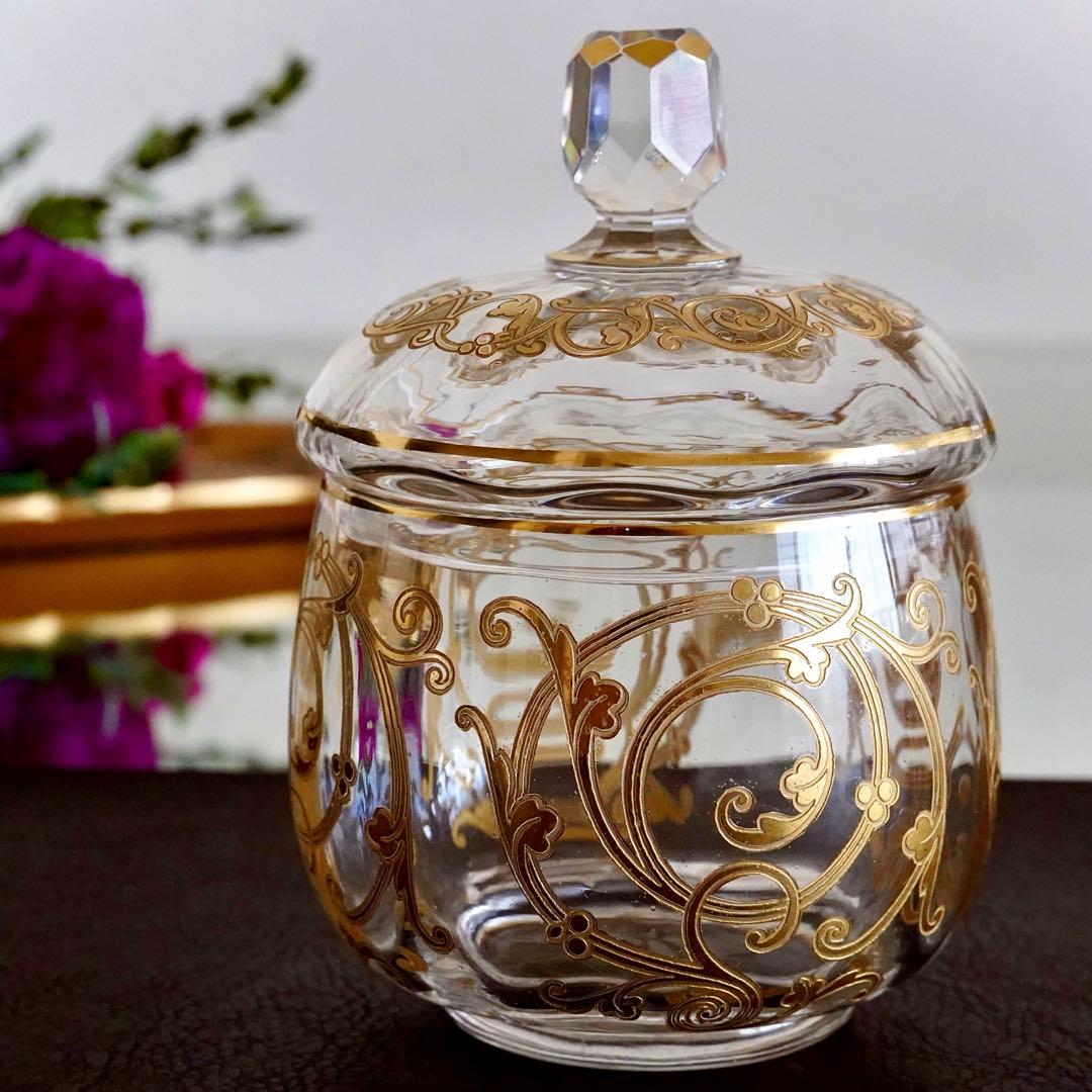 希少★24金彩★美品オールドサンルイ★クリュニー★ボンボニエール★蓋物★小物入れ