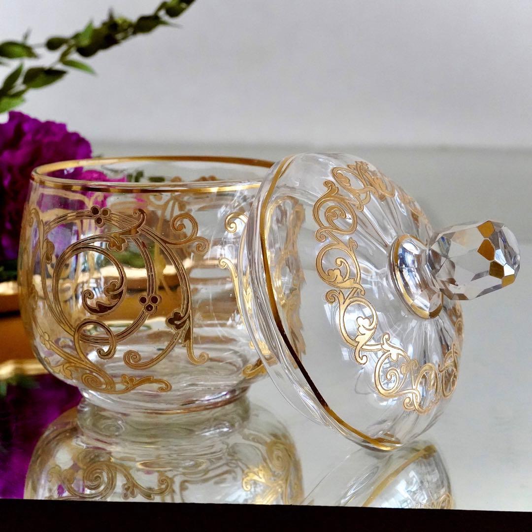 希少★24金彩★美品オールドサンルイ★クリュニー★ボンボニエール★蓋物★小物入れ