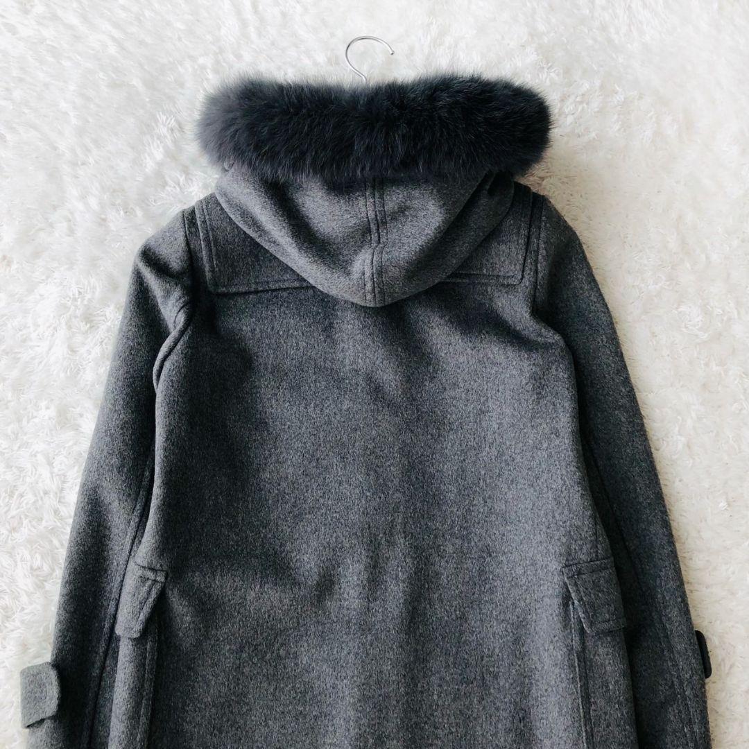 美品 アナイ メルトンダッフルコート 現行 ロング フォックスファー グレー S