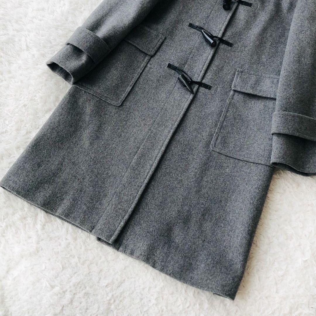 美品 アナイ メルトンダッフルコート 現行 ロング フォックスファー グレー S