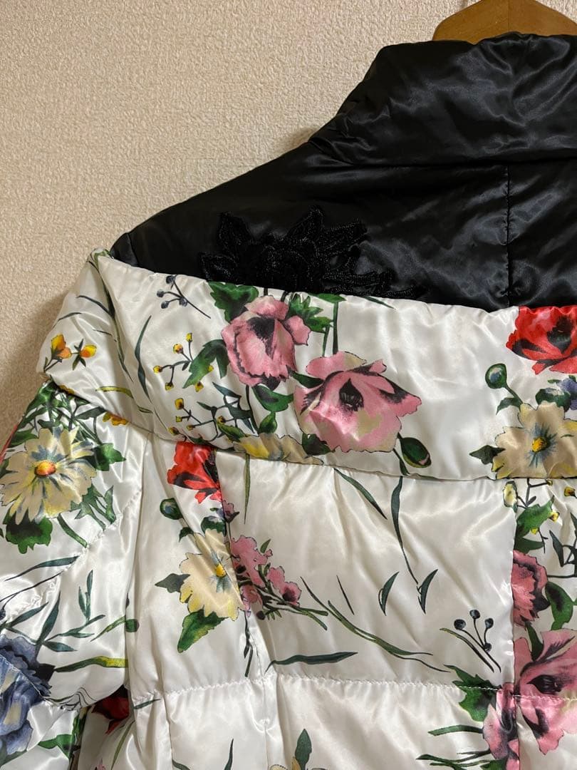 スーパービューティー ダウンコート 花柄 レース ロングコート サイズ42