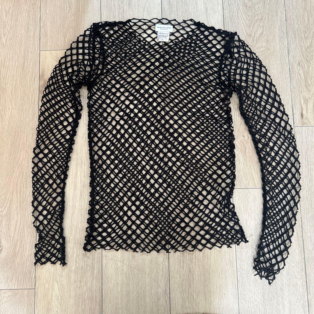 DRIES VAN NOTEN メッシュ ブラック トップス　重ね着
