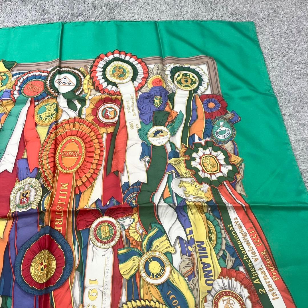【美品】 GUCCI グッチ 大判 スカーフ ストール 勲章 メダル シルク