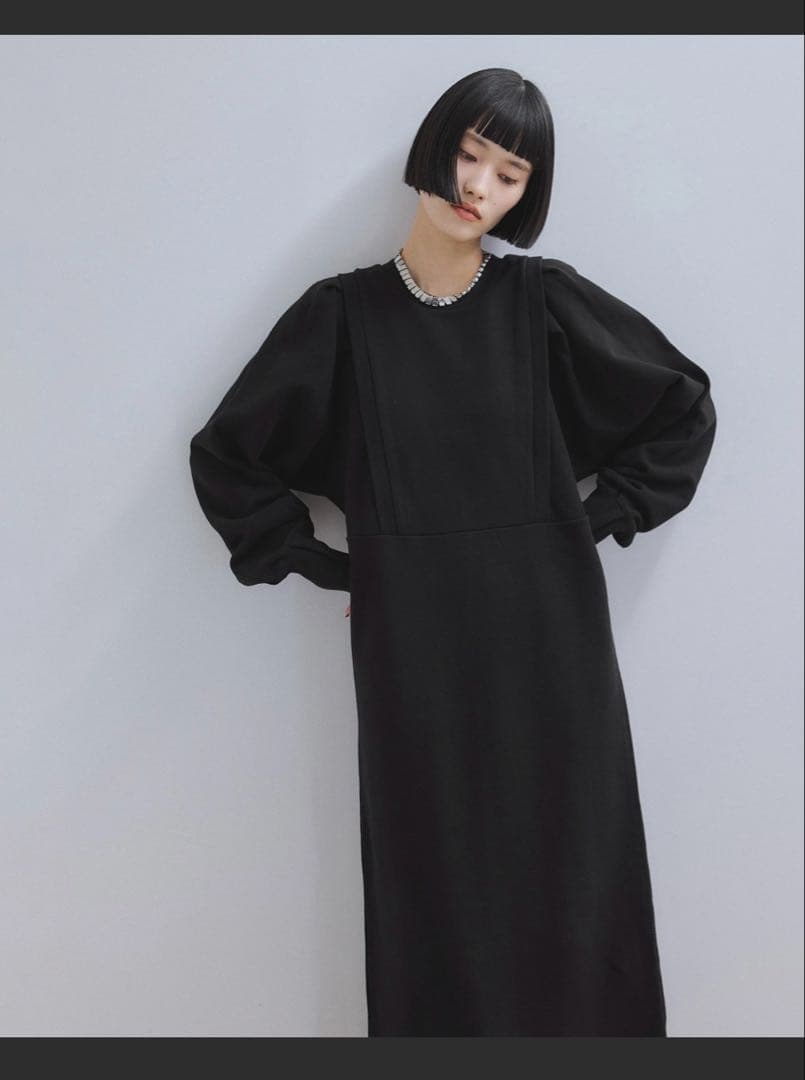 ADAM ET ROPÉ FEMME_バルーンスリーブスウェットワンピース