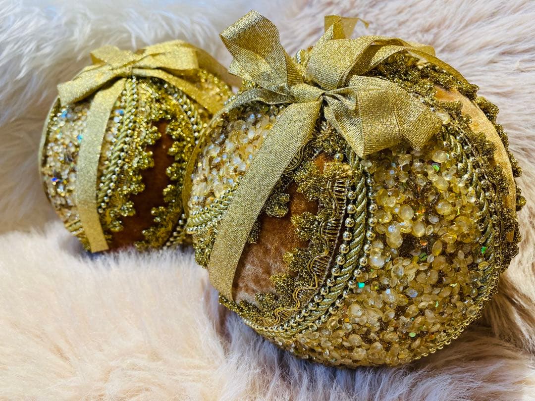 クリスマスオーナメント　ゴールド　ボール クリスマス用 2個セット