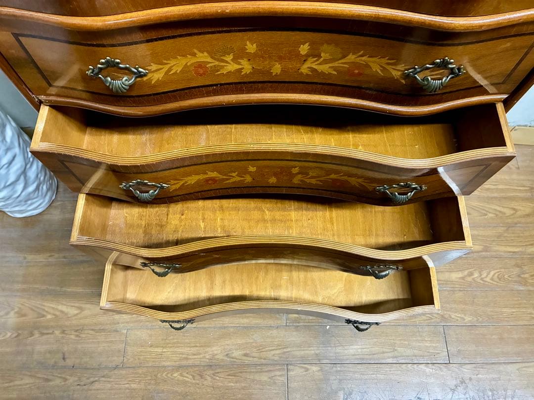 管458☆イタリア製☆アンティーク☆象嵌細工☆ヴェローナクラシック☆6段チェスト