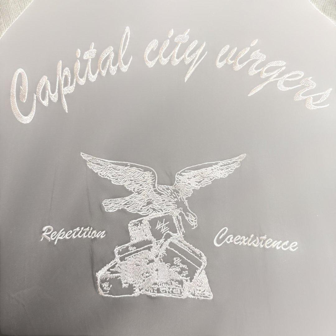 人気ブランド　VIRGO スカジャン 黒/グレー 刺繍入り