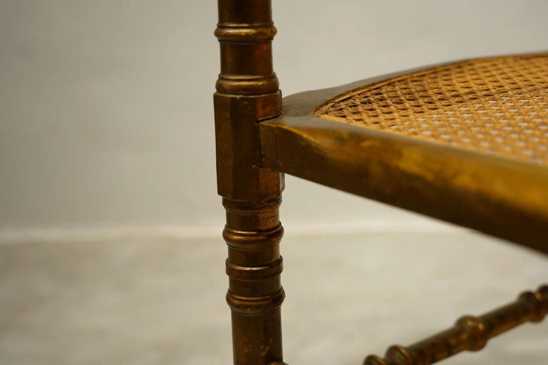 コーナーチェア　アンリ2世様式　金箔　ゴールド　金彩　フランス　アンティーク