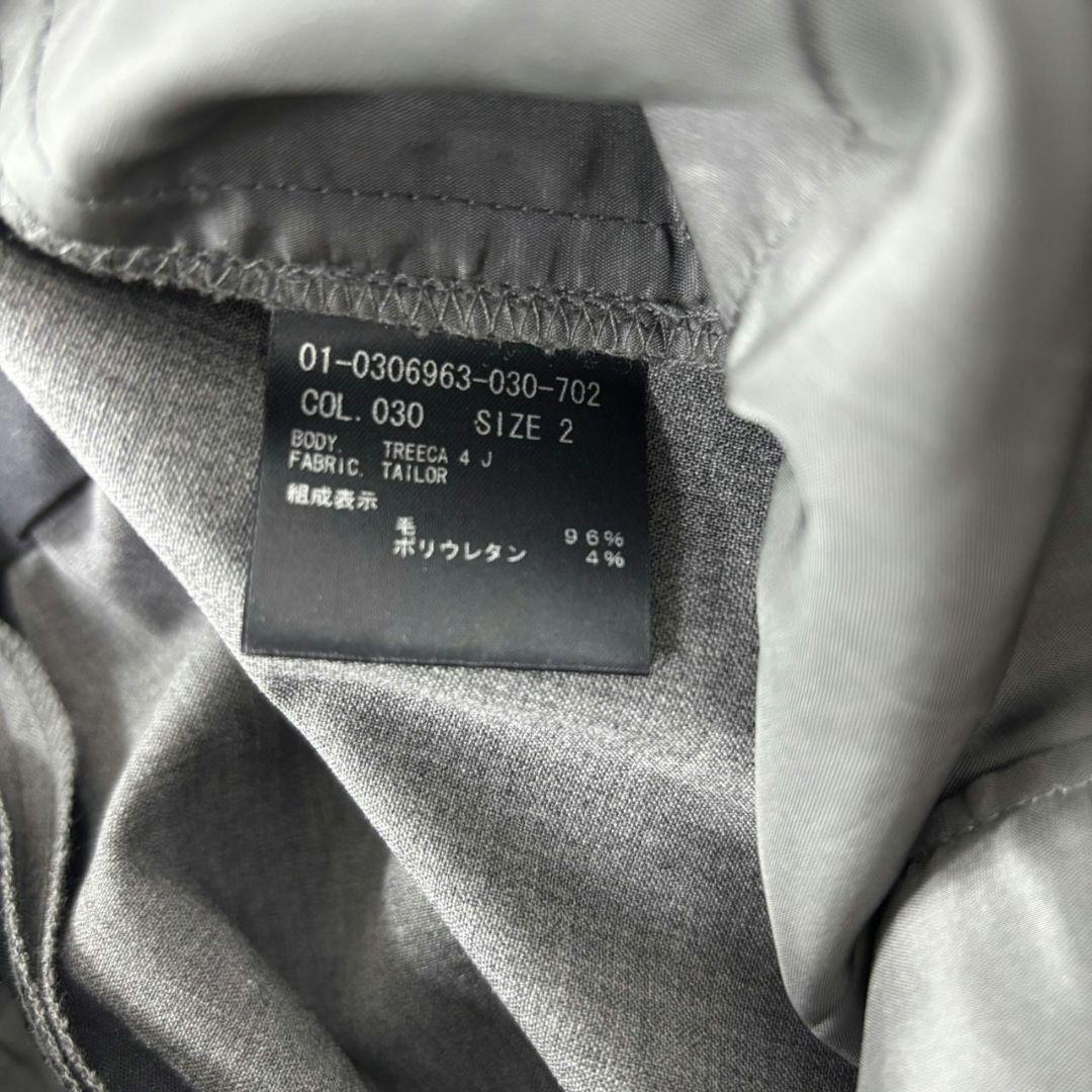Theory セオリー グレー パンツスーツ Mサイズ クリーニング シミ抜き済