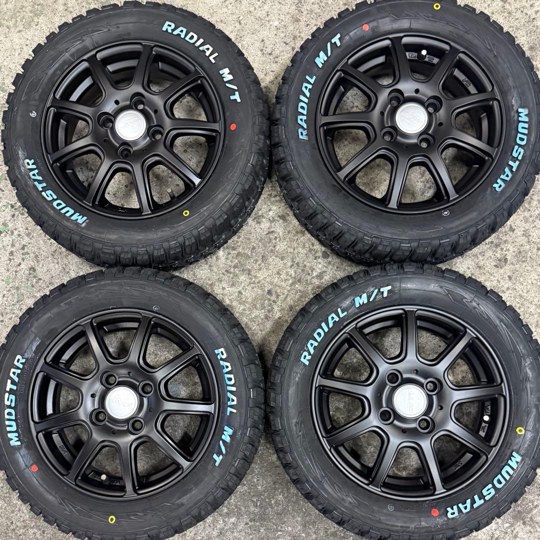 新品タイヤ！ホワイトレター 155/65R13 ホイールセット マッドスター