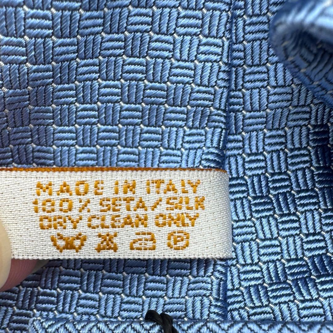 未使用タグ付き ブルガリ ネクタイ 箱付き ソリッド セッテピエゲ ハイブランド