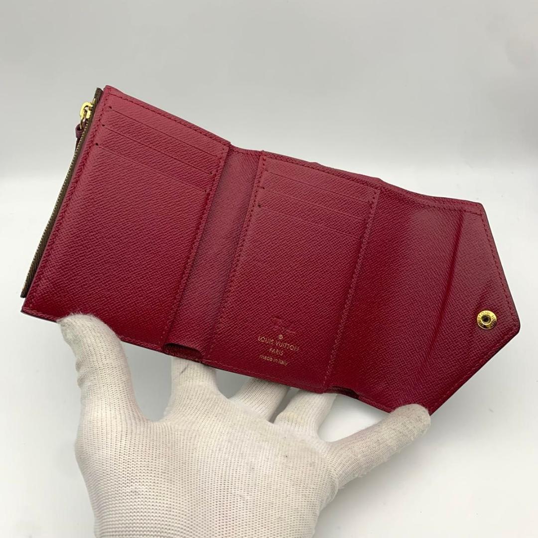美品 ルイヴィトン ポルトフォイユヴィクトリーヌ 財布 コンパクト フューシャ