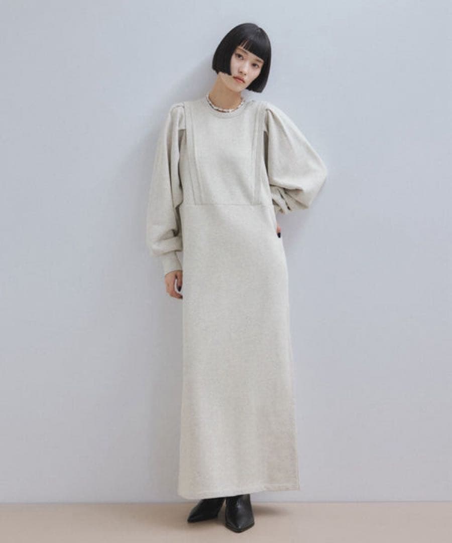 ADAM ET ROPÉ バルーンスリーブ スウェットワンピース　F キナリ