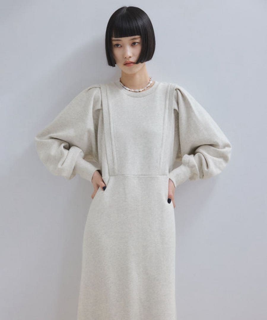 ADAM ET ROPÉ バルーンスリーブ スウェットワンピース　F キナリ
