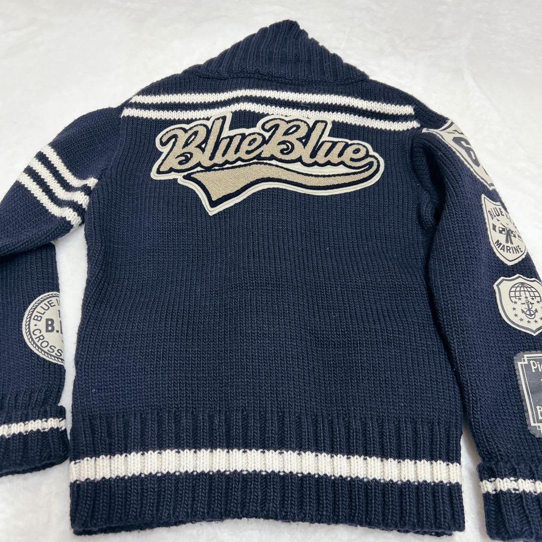 Blue Blue レタードカーディガン Mサイズ ワッペン
