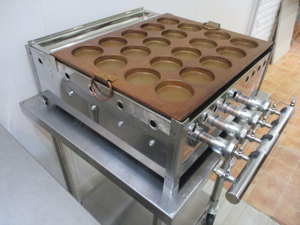 ☆ 中古 今川焼き機 大判焼き機 20穴 銅製 都市ガス13A式 ☆