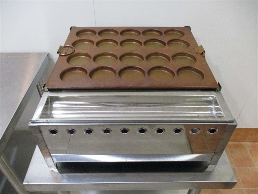 ☆ 中古 今川焼き機 大判焼き機 20穴 銅製 都市ガス13A式 ☆