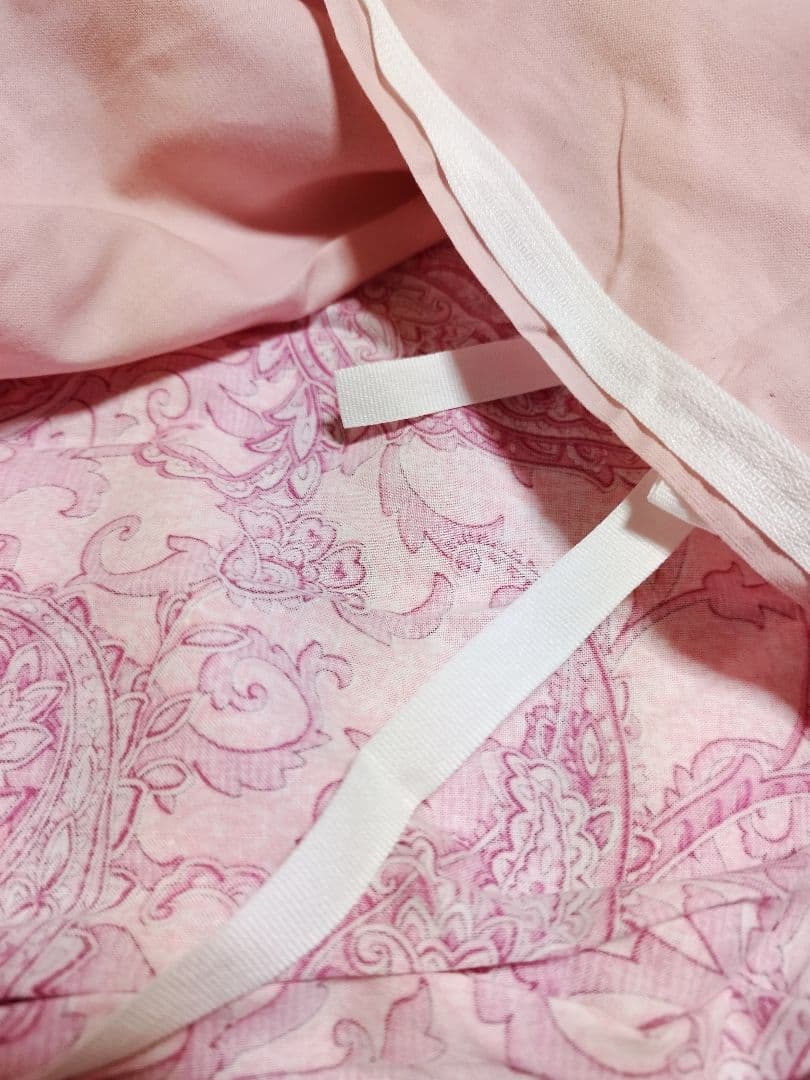 【美品】新品カバー付き　羽毛掛ふとん　日本製　シングル　ペイズリー柄