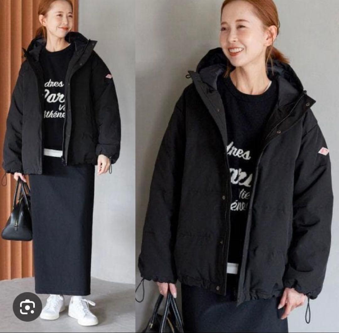 DANTON/ダントンT/C SHORT ダウンコートブラックジャケットS