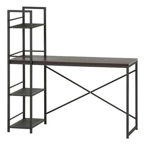 【新品・送料無料】ラック付きデスク ルール 奥行49cm ダークブラウン