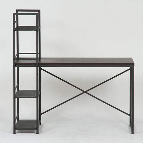【新品・送料無料】ラック付きデスク ルール 奥行49cm ダークブラウン
