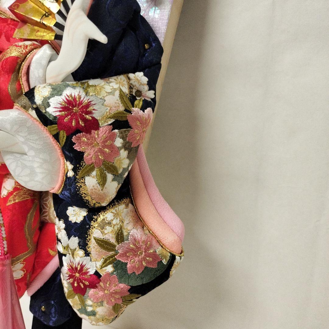 羽子板明日香13号　華流水金彩刺繍　赤紺