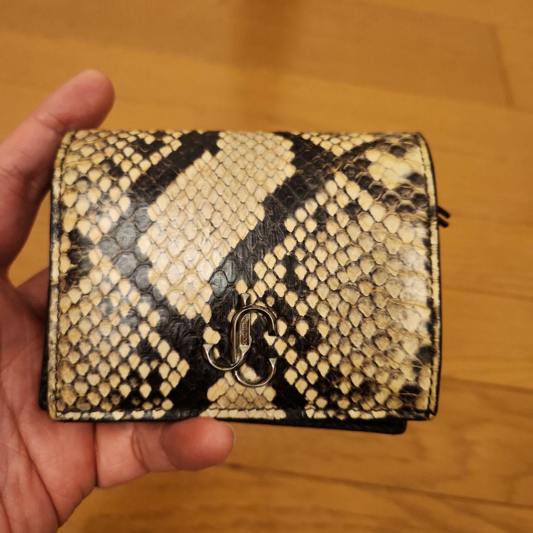 JIMMY CHOO 二つ折財布　ジミーチュウ　ハンネ　パイソン　コンパクト