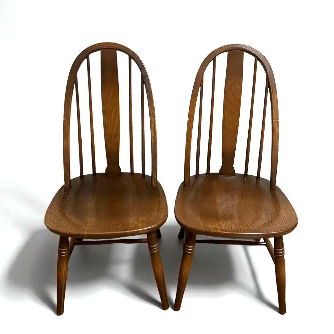 【良品】飛騨産業 キツツキ ボウバックウィンザーチェア　2脚セット②