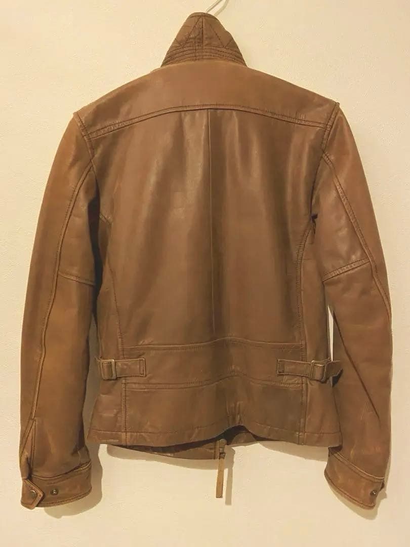 AVIREX 本革 シングルライダースジャケット ブラウンサイズS