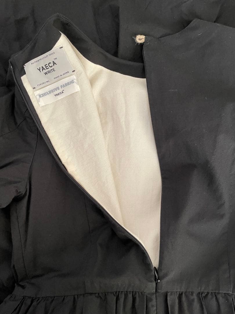 YAECA WRITE タックワンピース　BLACK Sサイズ