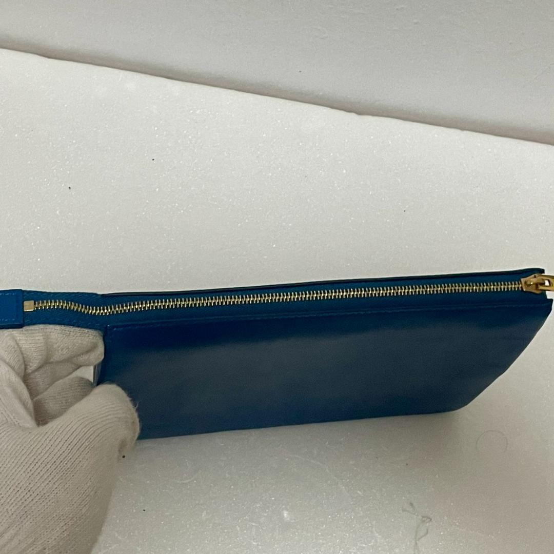 CÉLINE セリーヌ トリオ ポーチ クラッチ ブルー ラージ フィービー期