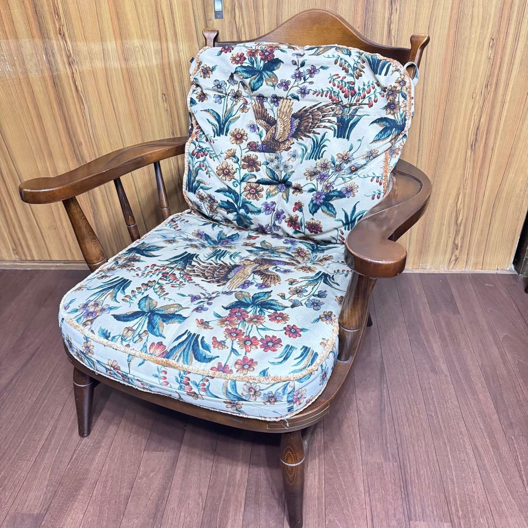 梅の実様限定 飛騨産業 キツツキマーク キジ 花柄 椅子