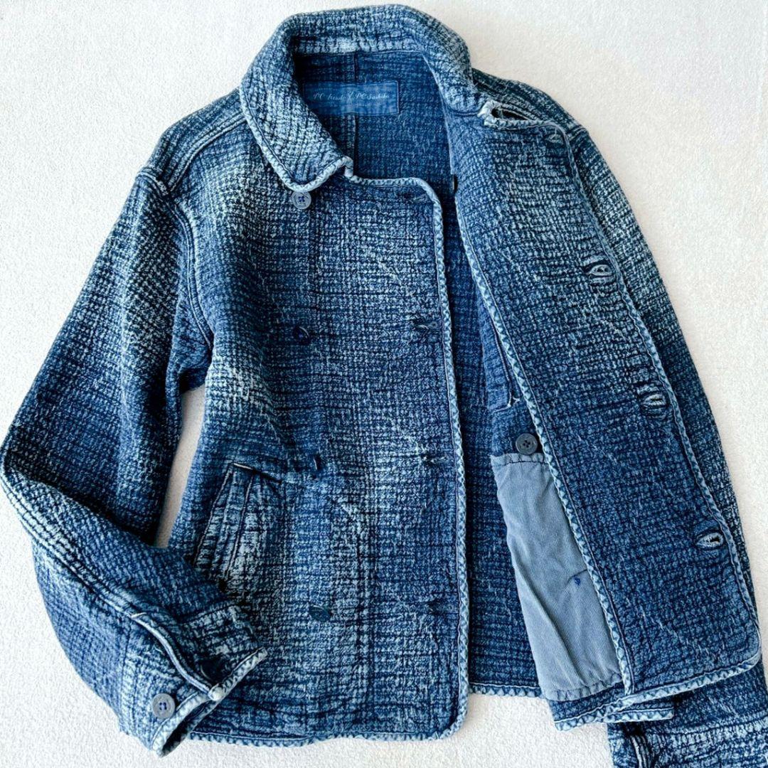 稀少XL ✨ポータークラシック 刺し子 ダブルジャケット　インディゴブルー