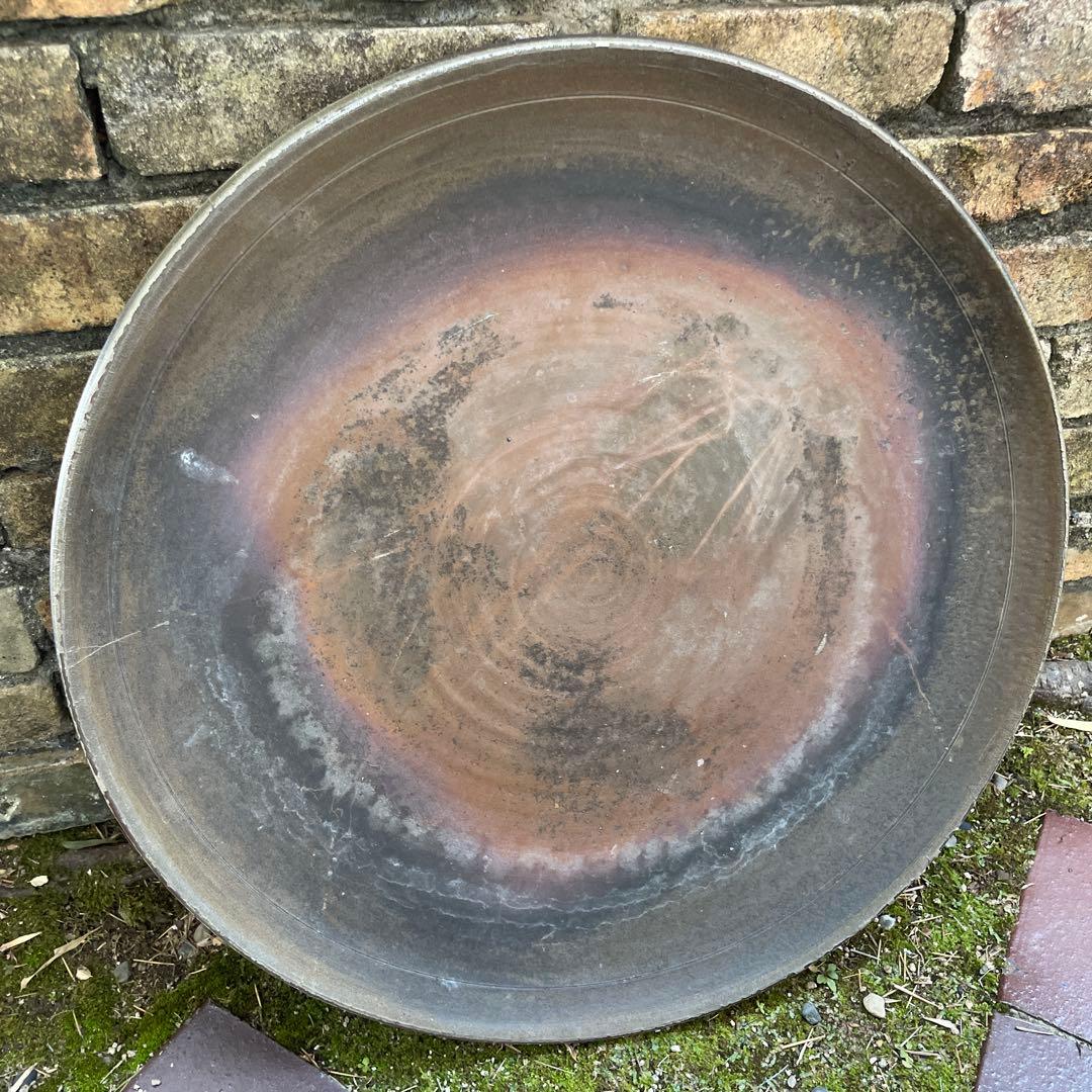 備前焼大皿陶器製　約60cm 作者銘有り