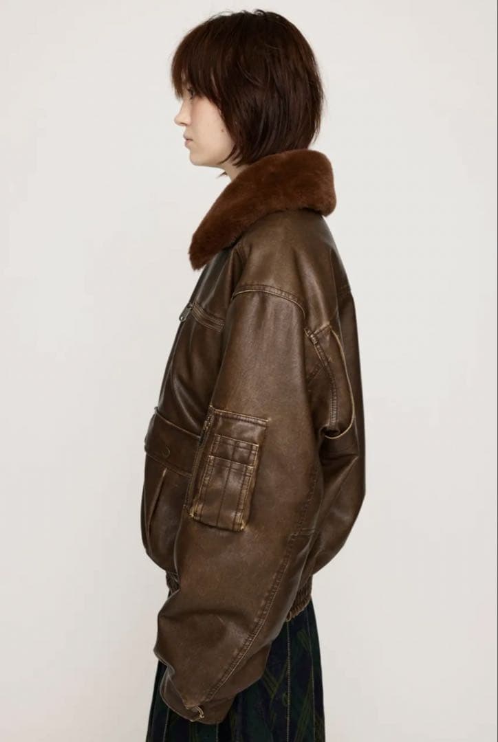 SLY WASHED PUFFER ブルゾン レザー ショート ブルゾン