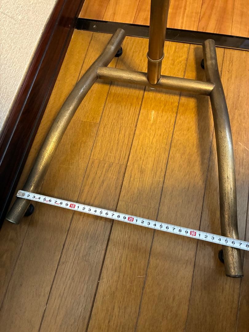 インダストリアル　コートハンガーラック　スタンド　什器　ビンテージ　ゴールド