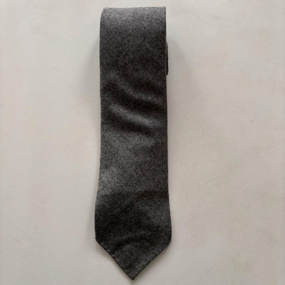 HERMES-PARIS / エルメス ネクタイ カシミア100% 無地 グレー