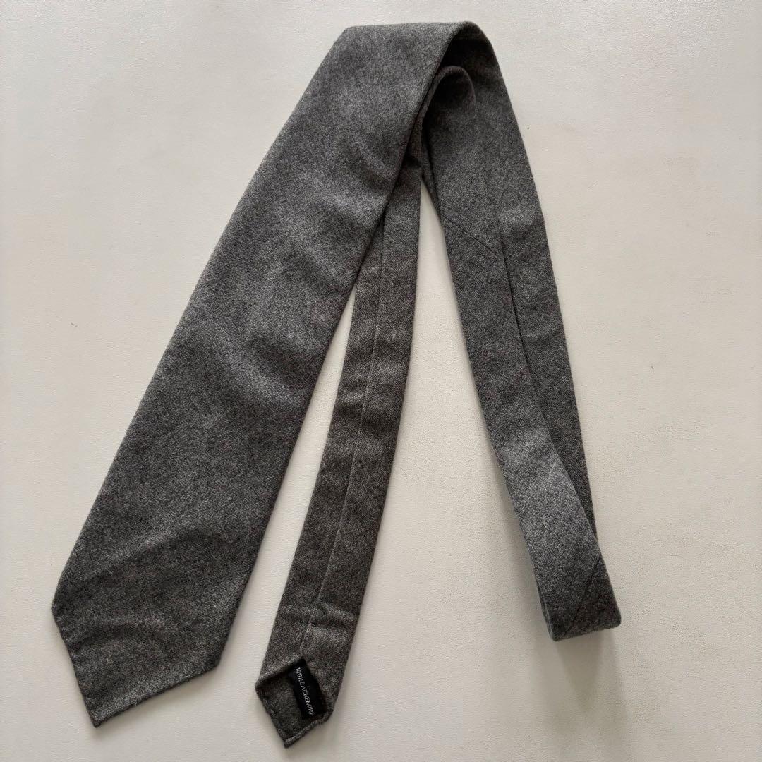 HERMES-PARIS / エルメス ネクタイ カシミア100% 無地 グレー